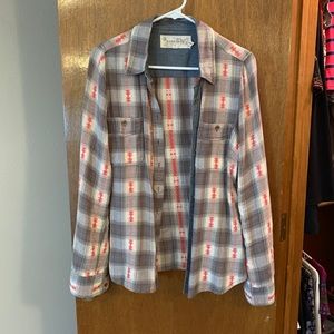 Aventura grey button-up flannel